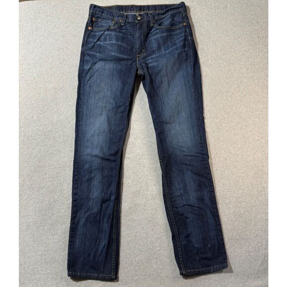 Levis Jeans Mens 34x34 Blue 514 Straight American Workwear Denim Mid Rise - Picture 1 of 11